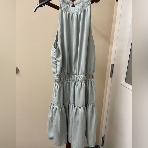 🍋 Handmade sage green sleeveless flowy dress size m - Picture 11 of 12